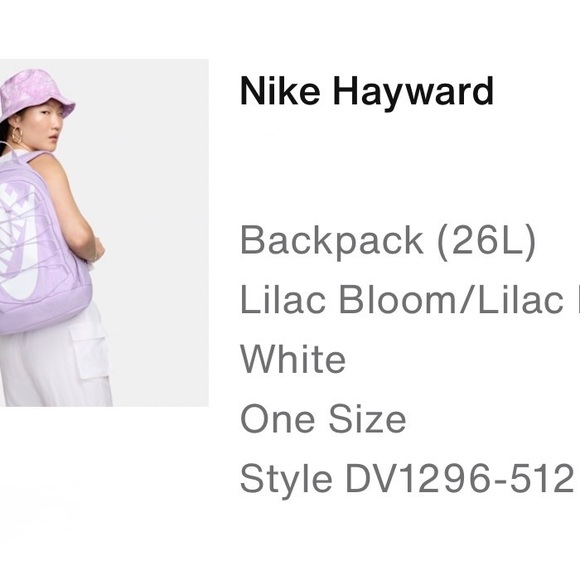 Nike Hayward Lilac Backpack. NWT - Picture 14 of 16